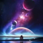 LumiPoster — تأمل تحت كواكب بنفسجية