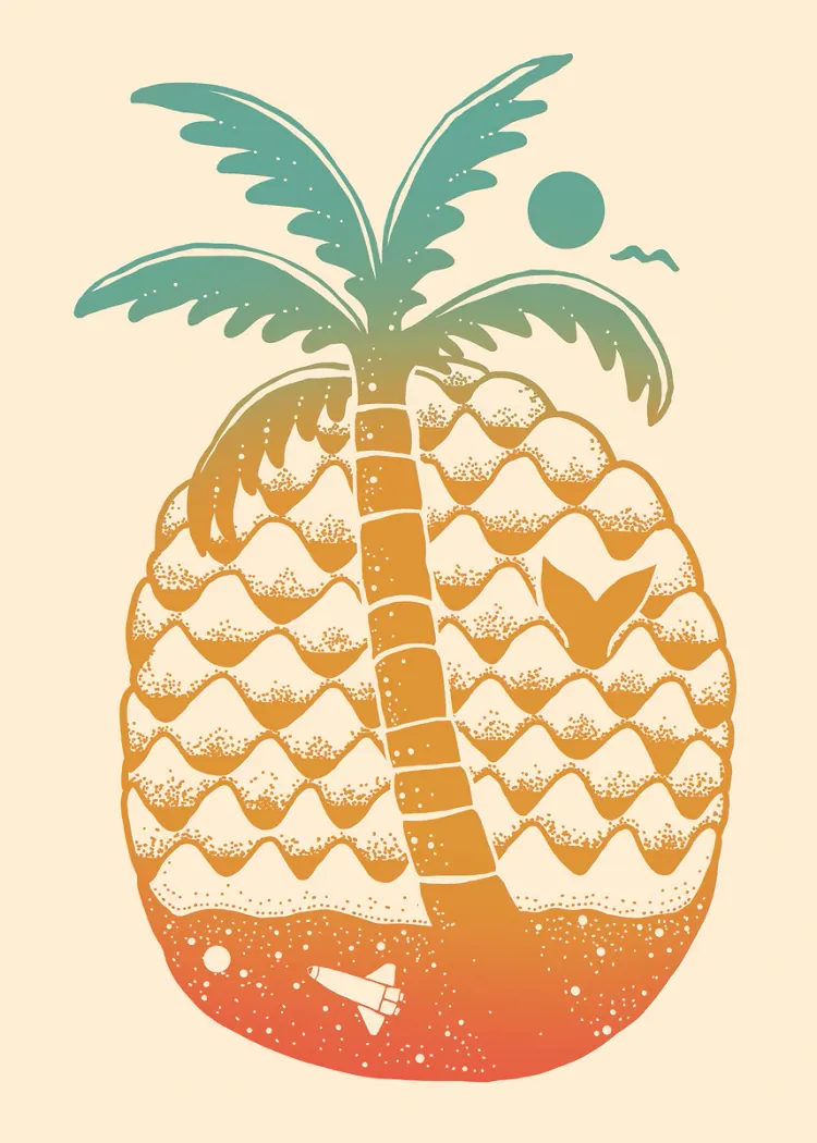 lumi-boards-art-361fcf43181d450d LumiPoster — أناناس وشاطئ استوائي - الصورة 1