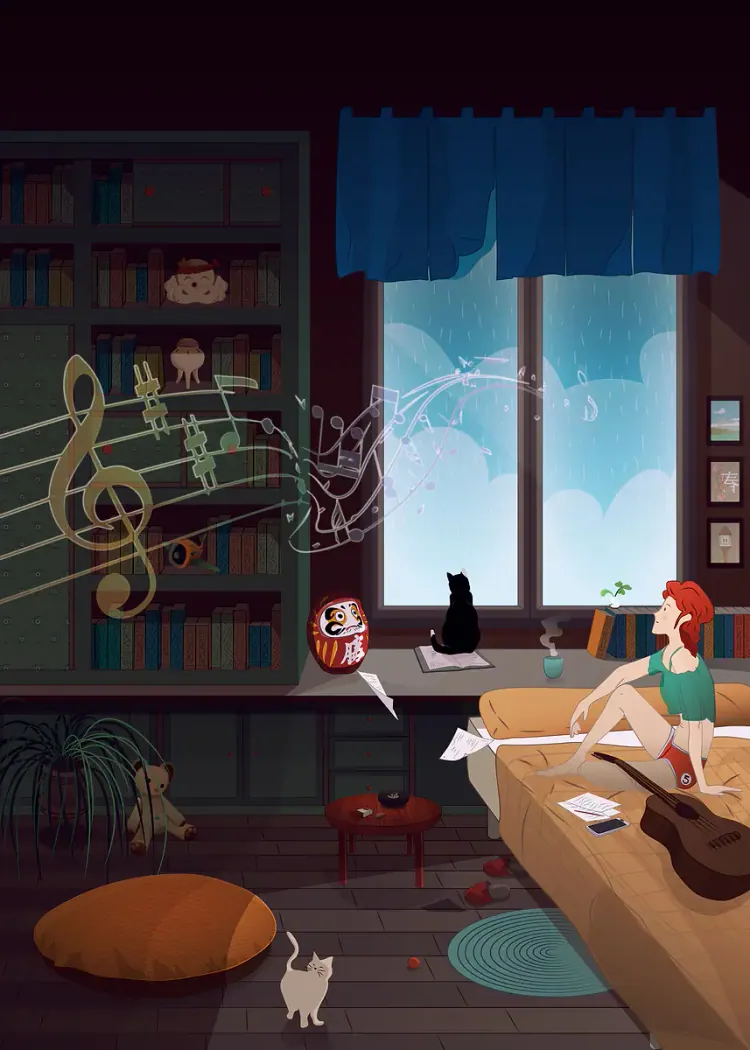 lumi-boards-art-36be7d70149f8fdb-1.webp LumiPoster — Japanese room and cat music - Image 1