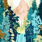 LumiPoster — Waterfall in mountain forest