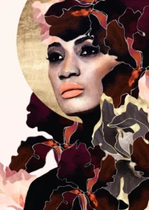 LumiPoster — Portrait among dark flowers