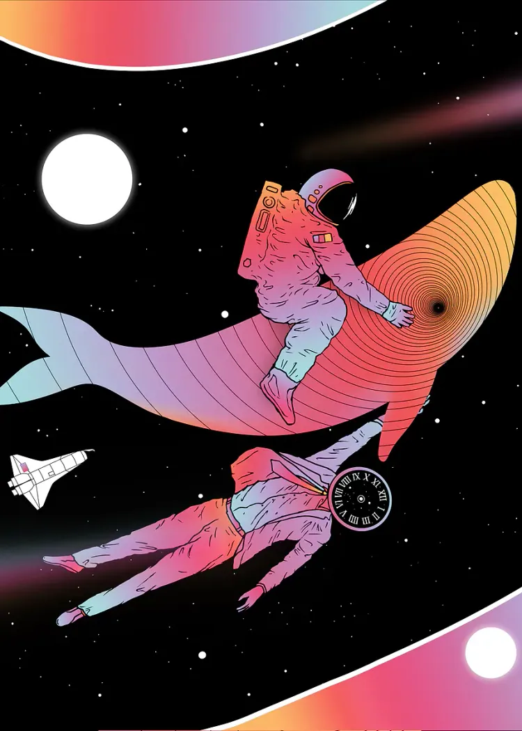 lumi-boards-art-3913bba806b40d73 LumiPoster — رواد الفضاء وحلقات الألوان - الصورة 1