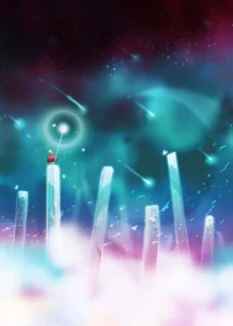 LumiPoster — Luminous columns under the meteors