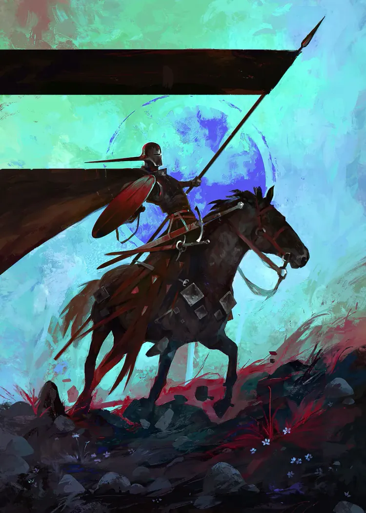 lumi-boards-art-3f2af5499502ccba-1.webp LumiPoster — Knight with red banners - Image 1