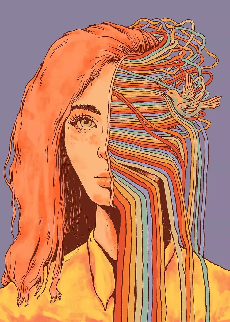 lumi-boards-art-4169f28233a4f23f LumiPoster — وجه وخيوط ملونة - الصورة 1