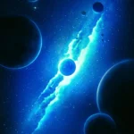 LumiPoster — كواكب ونهر أزرق من النجوم