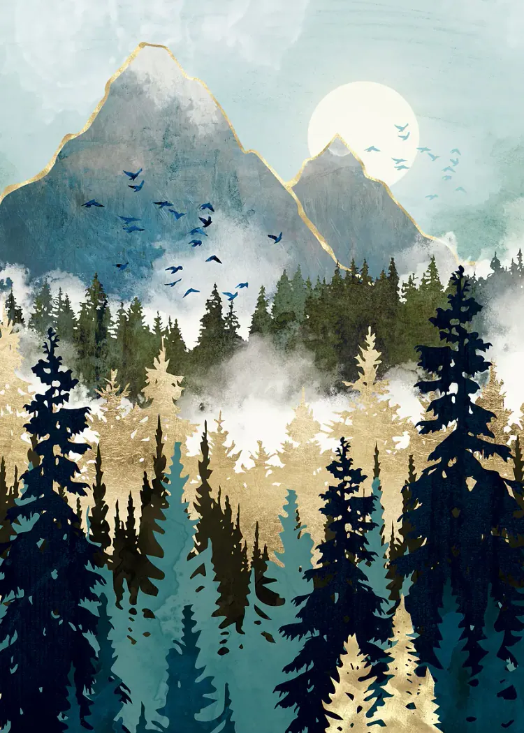 lumi-boards-art-4381d7221b4dc974-1.webp LumiPoster — Forest and mountains under the moon - Image 1