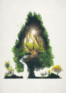 LumiPoster — A tree embracing a forest