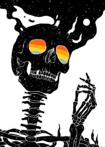 LumiPoster — Skeleton with tinted glasses