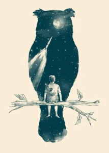 LumiPoster — بومة وسماء كونية
