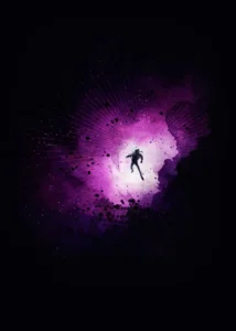 LumiPoster — رائد فضاء في دوامة بنفسجية