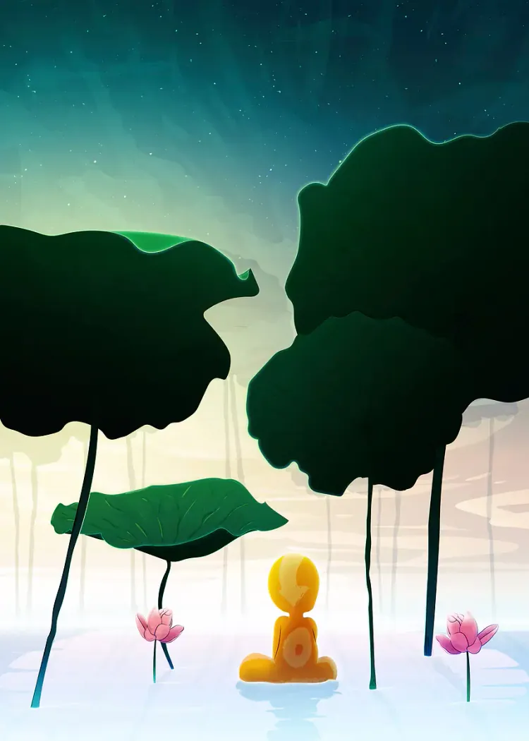lumi-boards-art-48cb4587d474d5c7-1.webp LumiPoster — Quiet between lotus leaves - Image 1