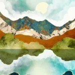 LumiPoster — Mountains and lake reflection