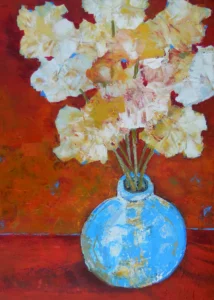 LumiPoster — Blue vase and white flowers