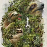 LumiPoster — Sloth and miniature forest