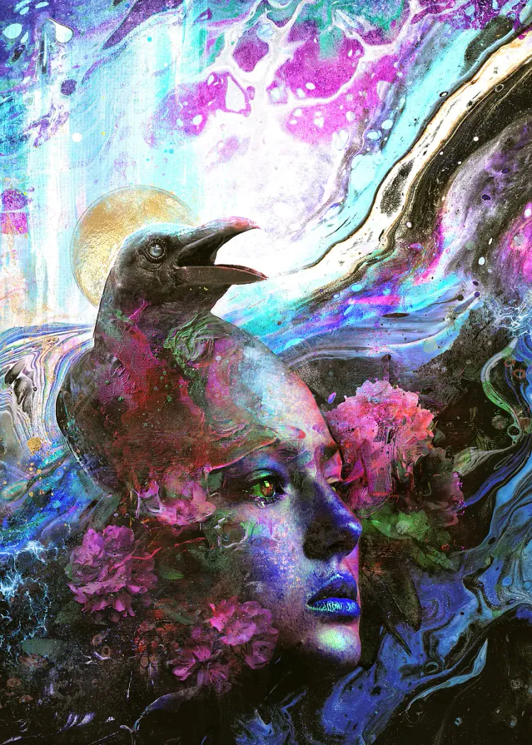 LumiPoster — بورتريه الغراب والألوان