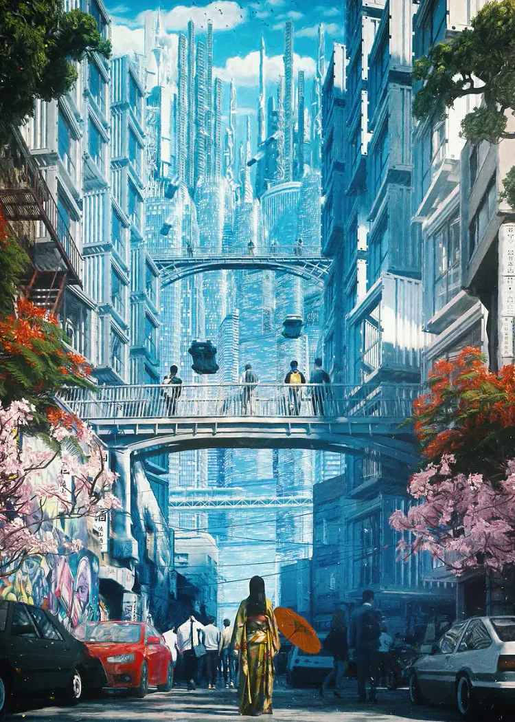 lumi-boards-art-4fd14bb4b49f7b47-1.webp LumiPoster — City of blue bridges - Image 1