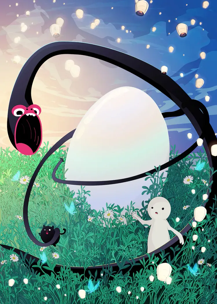 lumi-boards-art-5454c1f62ddaf6ad-1.webp LumiPoster — Garden under the white planet - Image 1