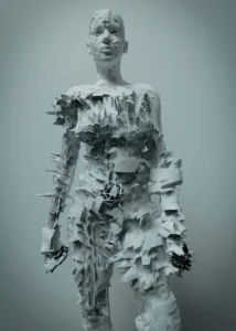 LumiPoster — Statue with stone fragments