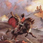 LumiPoster — Knight and banner in the wind