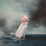 LumiPoster — Woman on the sea waves