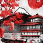 LumiPoster — Japanese temple and red leaves