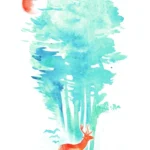 LumiPoster — Deer in a water forest