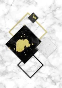 LumiPoster — Lozenges on white marble