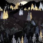 LumiPoster — غابة ليلية بأشجار ذهبية