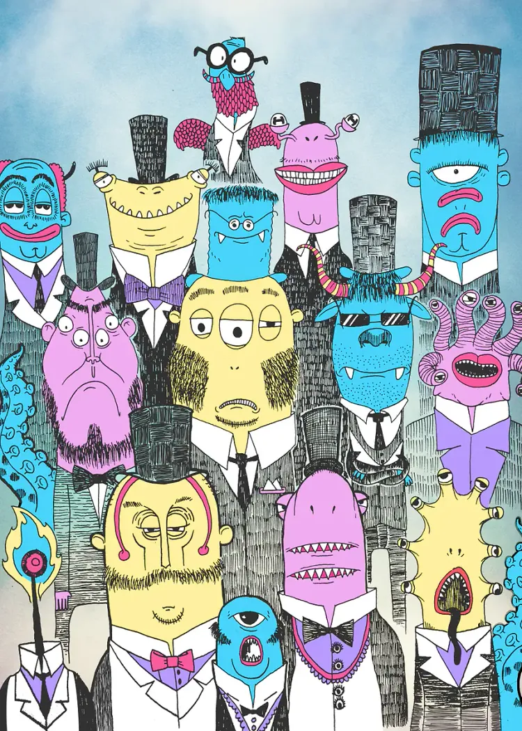 lumi-boards-art-62cb0f14b7766f21 LumiPoster — شخصيات خيالية — حشد ملون - الصورة 1