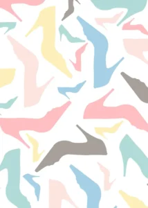 LumiPoster — Pastel high-heel shoes pattern