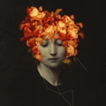LumiPoster — Portrait with a crown of orange flowers