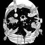 LumiPoster — Birds in a space dome