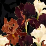 LumiPoster — Dark flowers with golden stripes