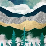 LumiPoster — Turquoise forest and silver mountains