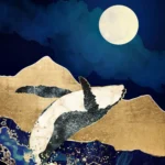 LumiPoster — حوت تحت القمر الذهبي