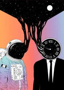 LumiPoster — The astronaut and the time clock
