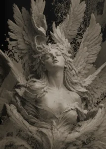 LumiPoster — Statue with stone wings