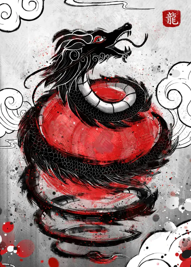 lumi-boards-art-6c5639d0c0800e7d-1.webp LumiPoster — Red and black ink dragon - Image 1