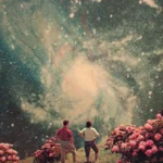 LumiPoster — Flower garden under the galaxy