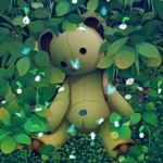LumiPoster — دمية دب في حديقة خضراء