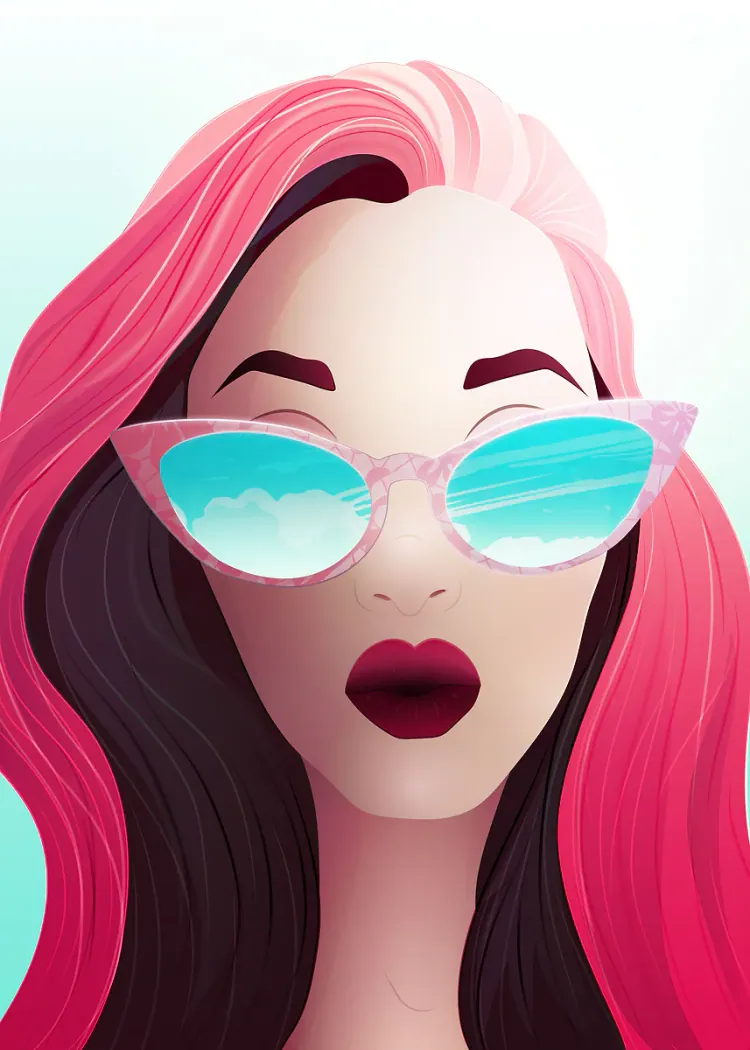lumi-boards-art-711d18972e45180f-1.webp LumiPoster — Portrait of pink with tinted glasses - Image 1