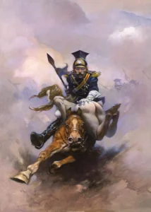 LumiPoster — Plumed cavalry rider on a galloping horse