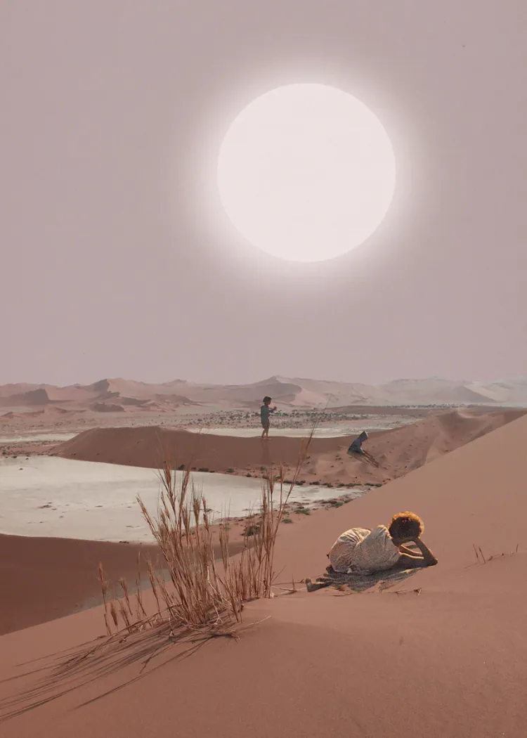lumi-boards-art-7241513d6a16e4bc-1.webp LumiPoster — A traveler in the desert of the moon - Image 1