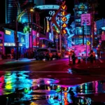 LumiPoster — Las Vegas lights after rain