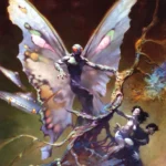 LumiPoster — A winged creature in the colors of a butterfly