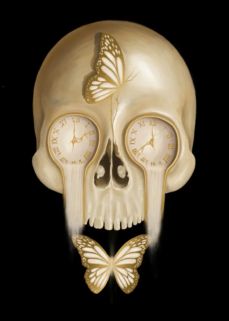 lumi-boards-art-78e2cc54bcc4466c-1.webp LumiPoster — Skull and gold watches - Image 1