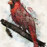 LumiPoster — طائر أحمر من الزهور