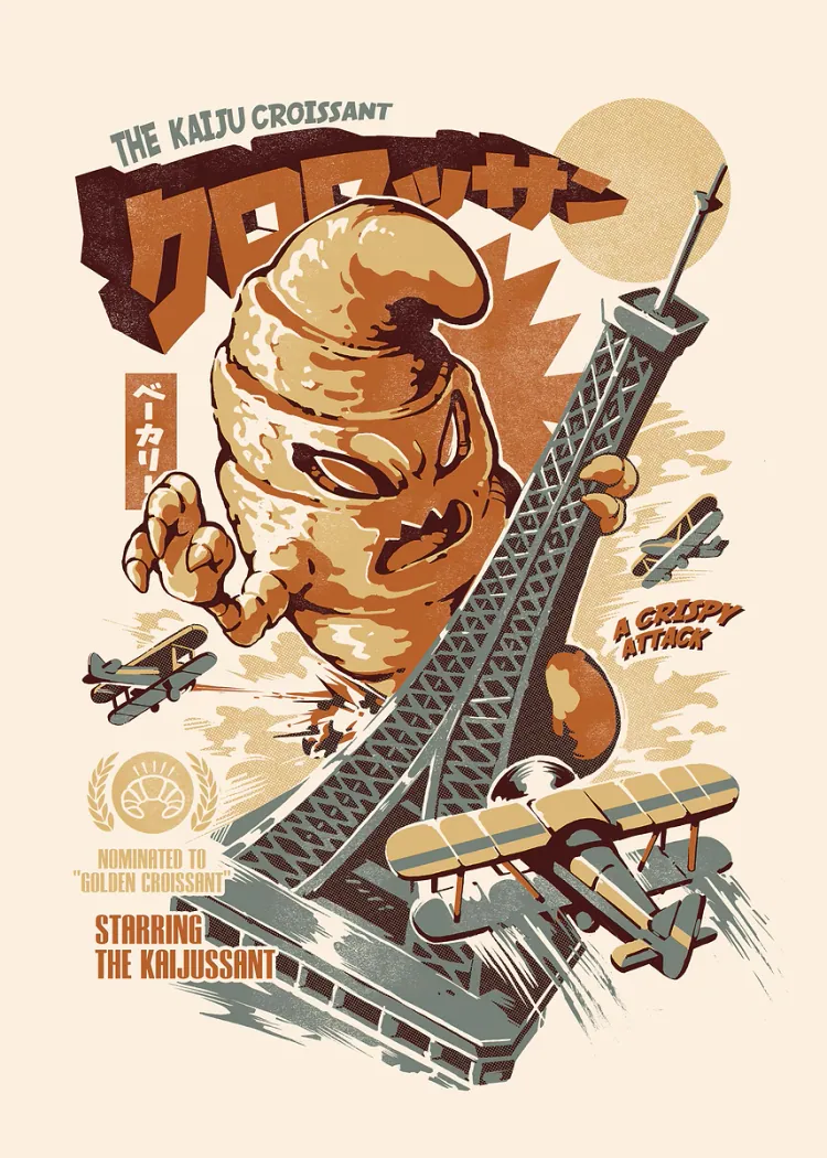 lumi-boards-art-7cb4af56cbadbc2e-1.webp LumiPoster — The Croissant Monster and Paris - Image 1