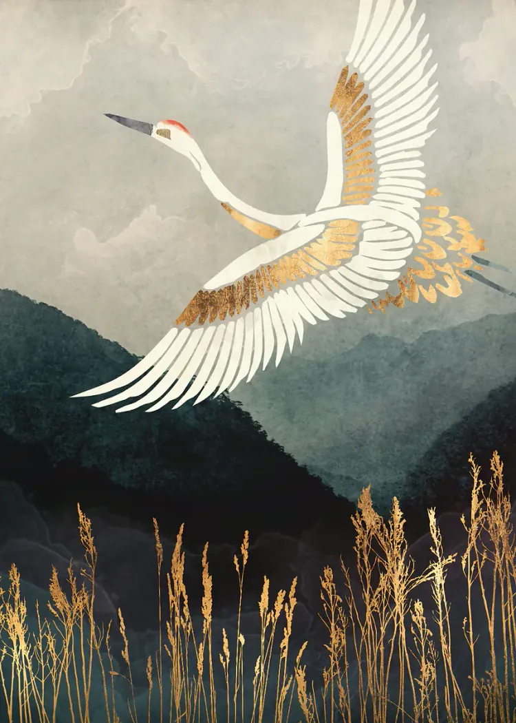 lumi-boards-art-8140416d6a9e565c LumiPoster — طائر الكركي فوق الجبال - الصورة 1